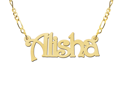 Gouden naamketting model Alisha