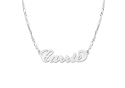 Zilveren naamketting model Carrie2 Zilveren naamketting model Carrie2