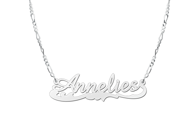 Zilveren naamketting model Annelies2 Zilveren naamketting model Annelies2