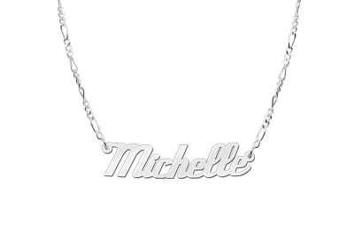 Zilveren naamketting model Michelle2 Zilveren naamketting model Michelle2