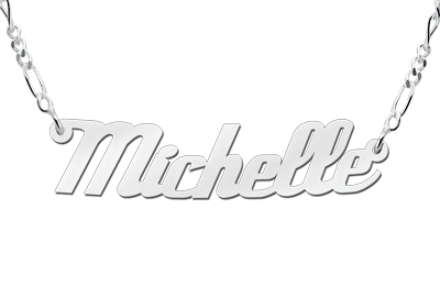 Zilveren naamketting model Michelle