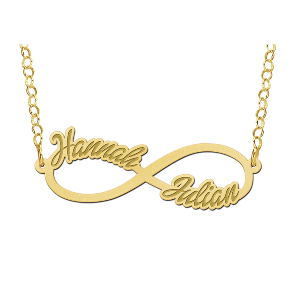 Ketting goud infinity met twee namen