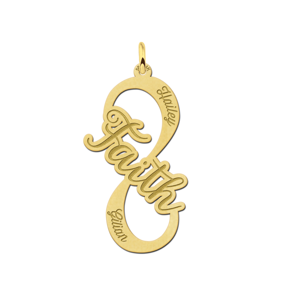 Infinity hanger Faith in goud