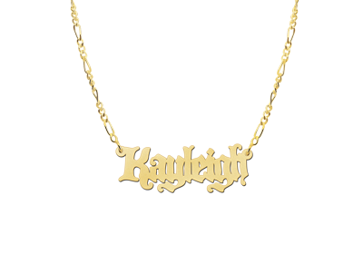 Gouden naamketting model Kayleigh2