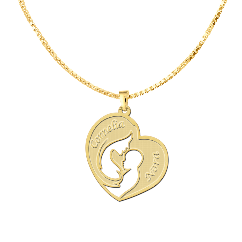 Gouden moeder met baby hanger2 Gouden moeder met baby hanger2