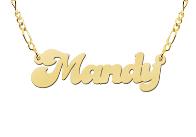 Gouden naamketting model Mandy