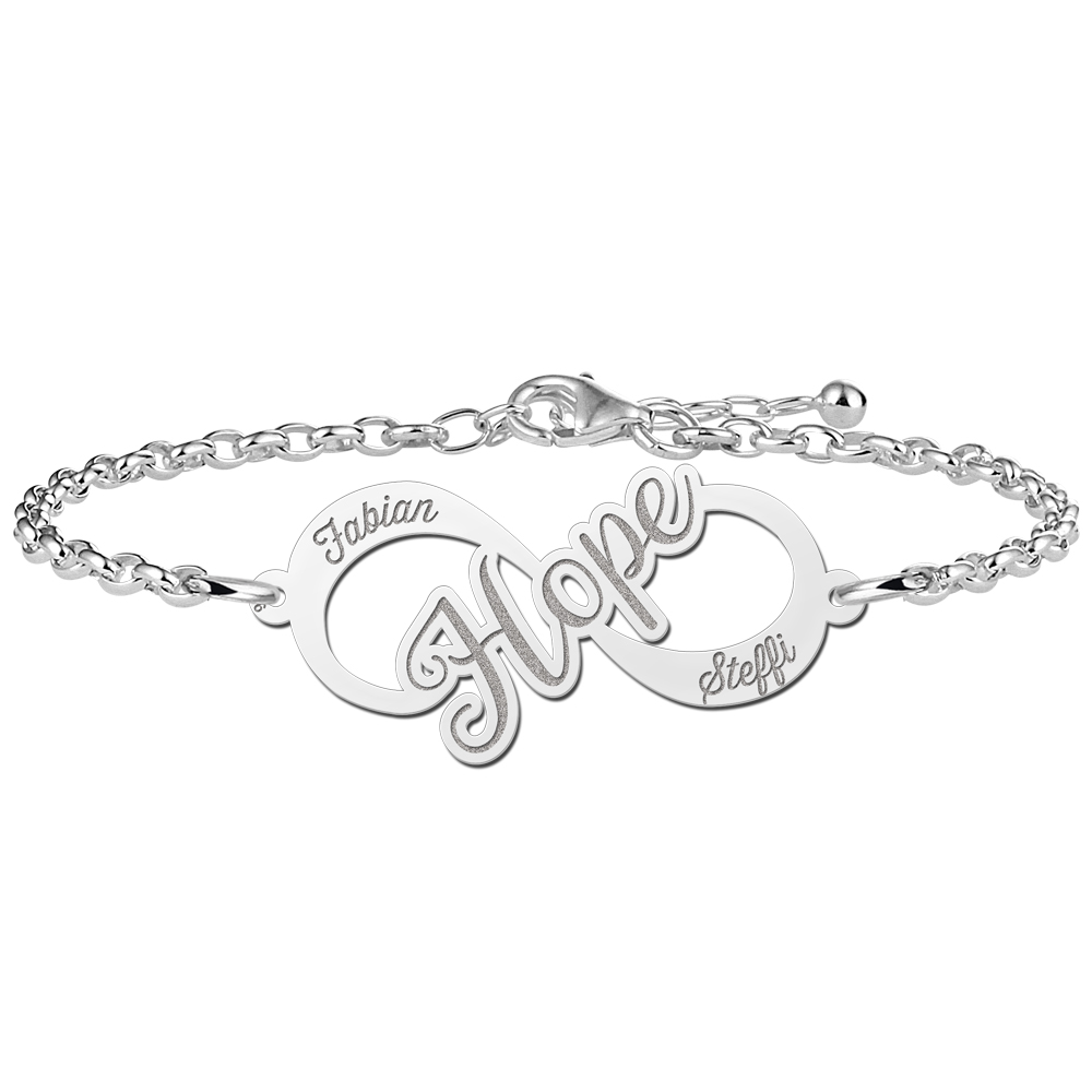 Zilveren armband infinity Hope