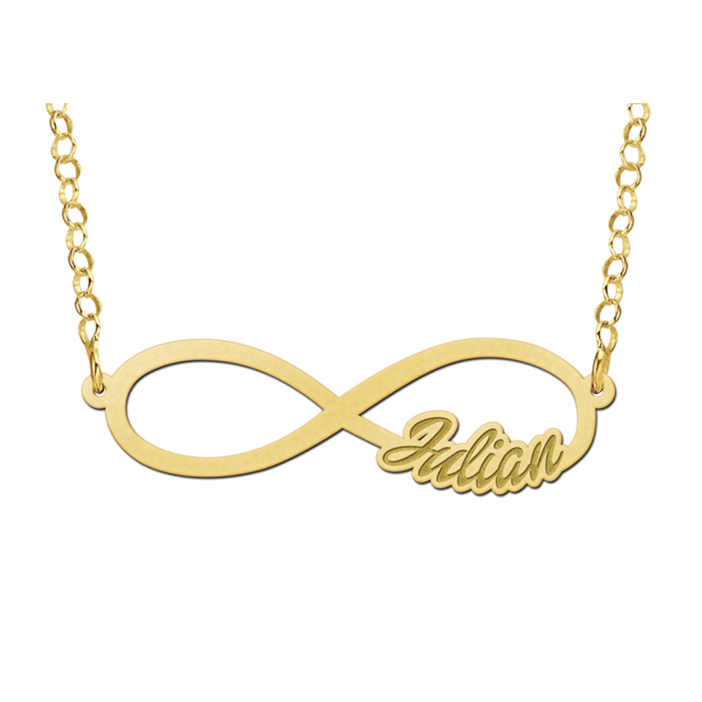 toespraak Stralend Kosmisch Infinity ketting goud met naam