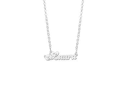 Zilveren kinder naamketting met beertje2 Zilveren kinder naamketting met beertje2