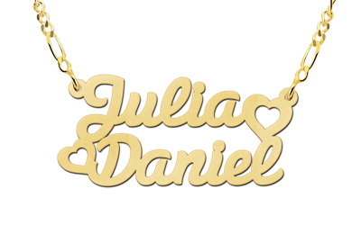 Gouden naamketting model Julia/Daniel