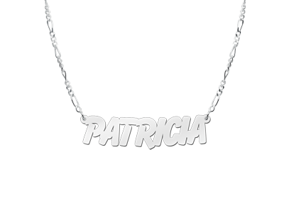Zilveren naamketting model Patricia2 Zilveren naamketting model Patricia2