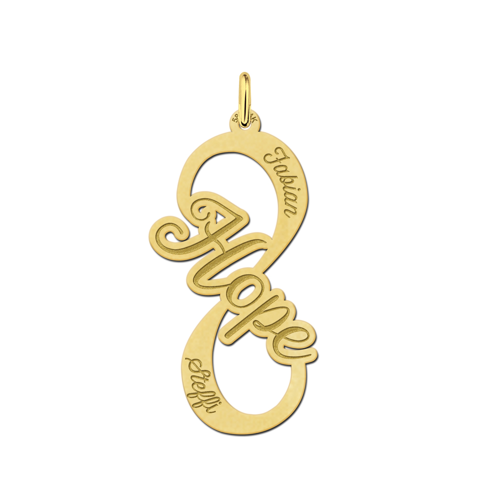 Gouden Hope infinity hanger