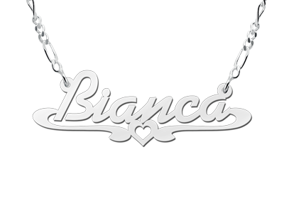 Alcatraz Island Maak los Meisje Zilveren naamketting model Bianca