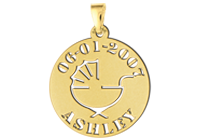 Gouden hanger wiegje met naam en datum Gouden hanger wiegje met naam en datum