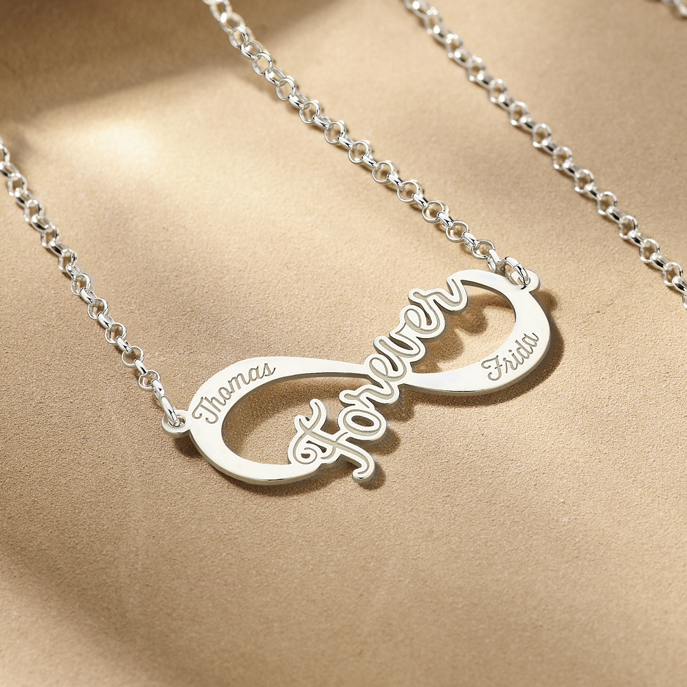 Zilveren Forever infinity ketting2