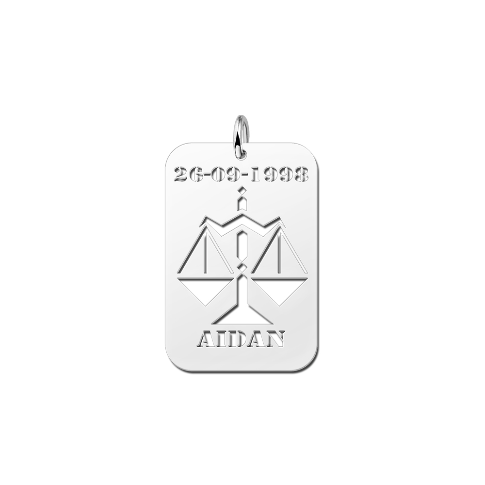 Zilveren hanger sterrenbeeld weegschaal Zilveren hanger sterrenbeeld weegschaal