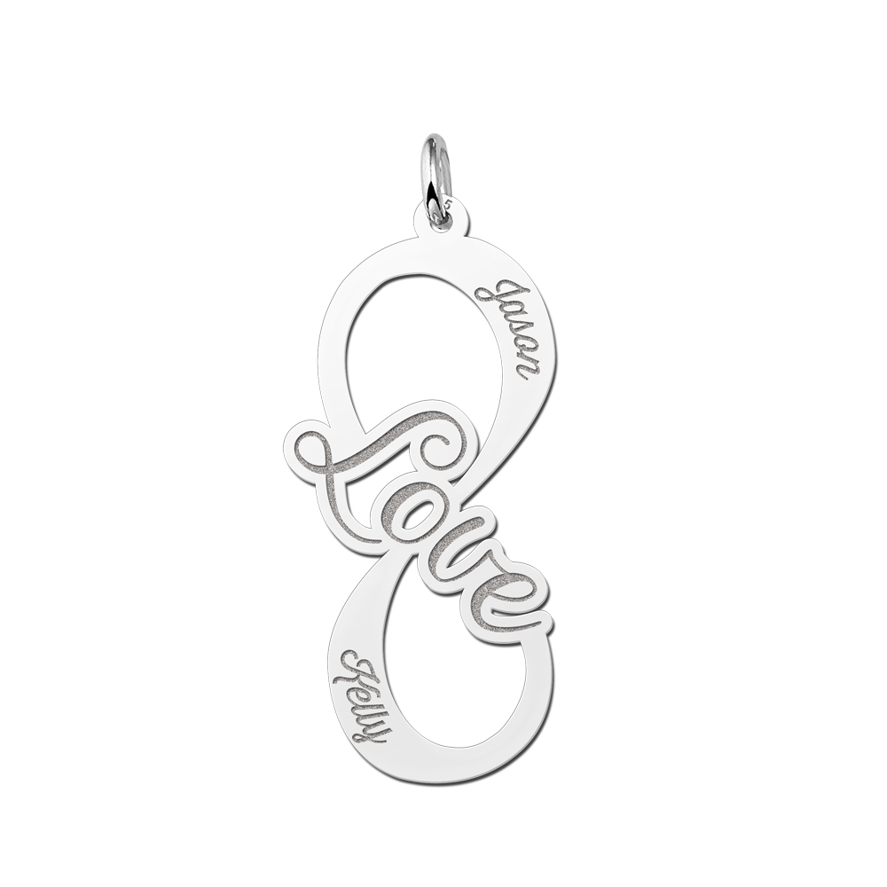 Zilveren Love infinity hanger