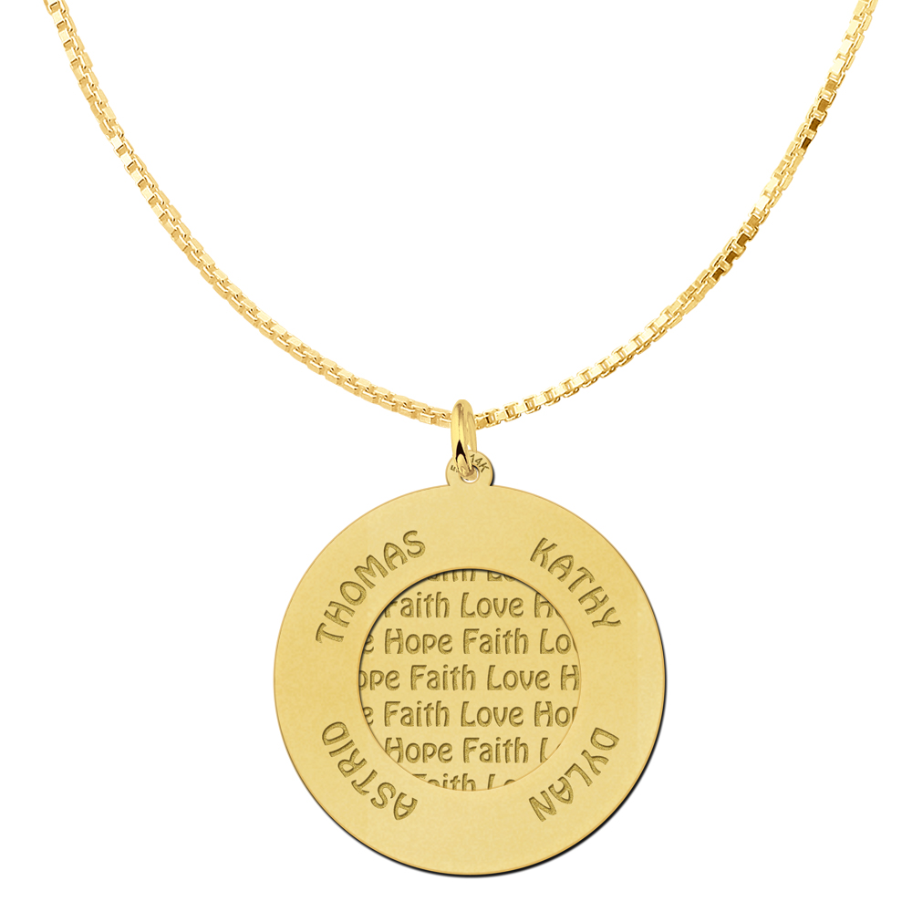 Gouden familiehanger rond GHL2 Gouden familiehanger rond GHL2