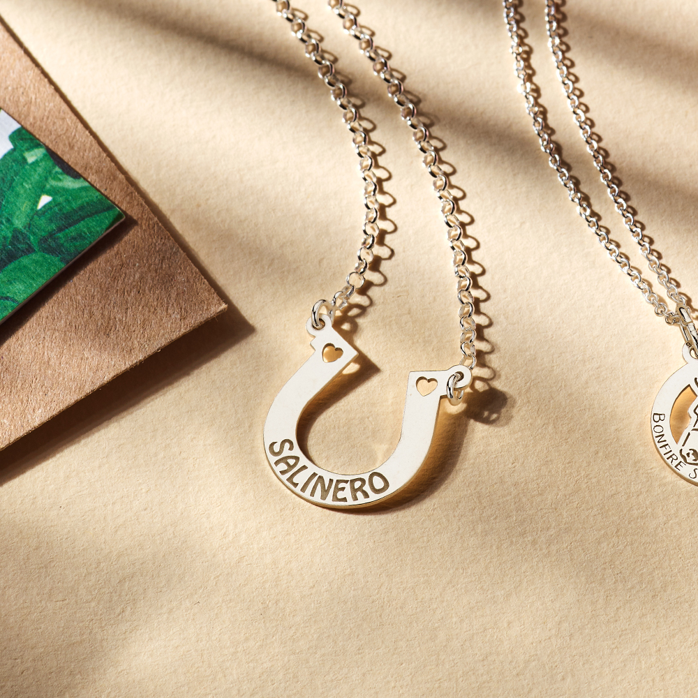 Zilveren hoefijzer ketting met naam.2 Zilveren hoefijzer ketting met naam.2