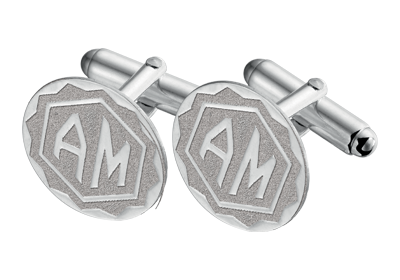 Zilveren manchetknopen monogram stervorm