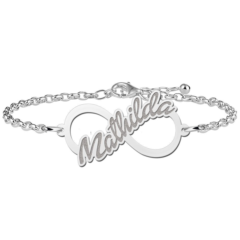 Zilveren armband infinity met geschreven naam Zilveren armband infinity met geschreven naam