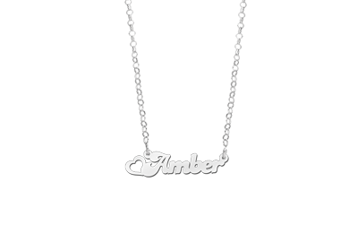 Zilveren kinder naamketting met hartje2 Zilveren kinder naamketting met hartje2
