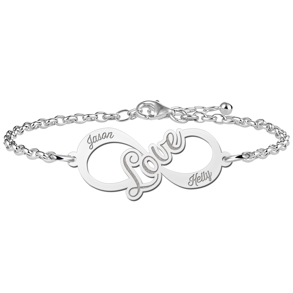 Zilveren armband infinity Love