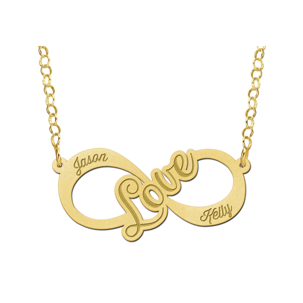 Gouden love infinity ketting