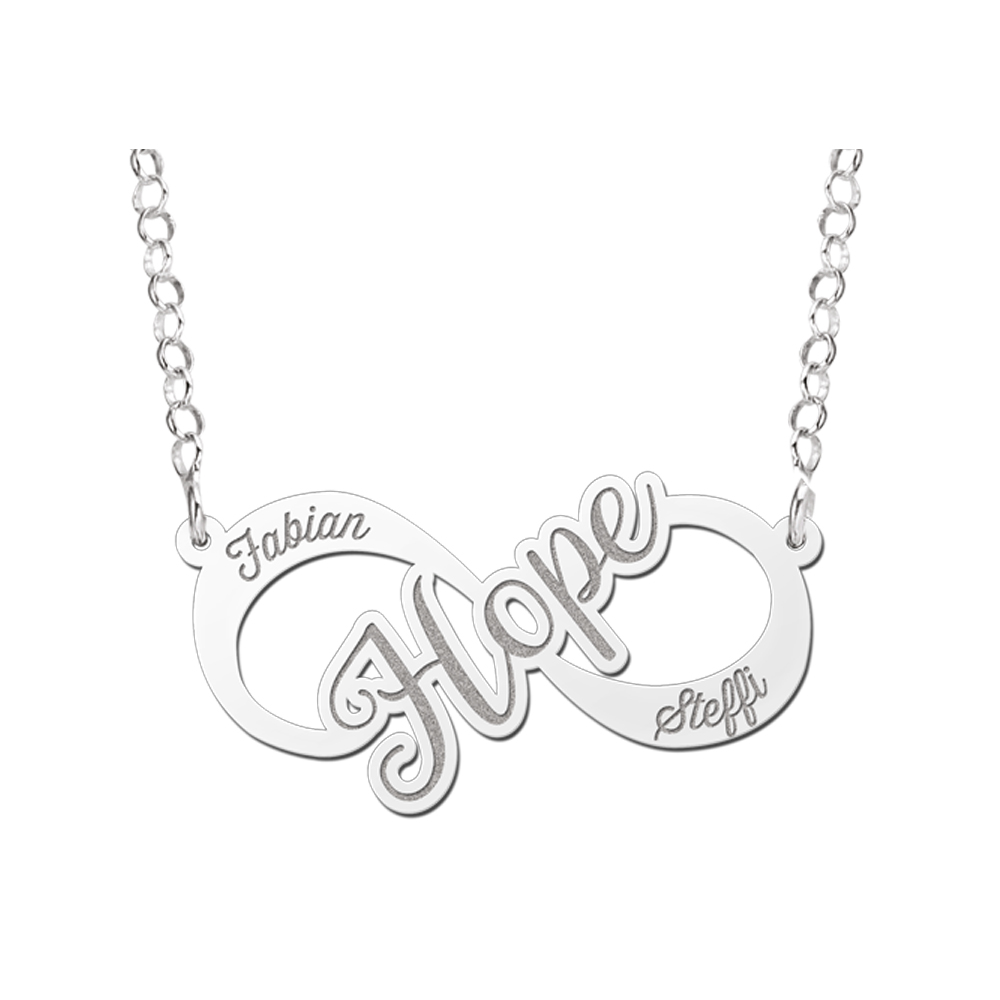 Zilveren Hope infinity ketting