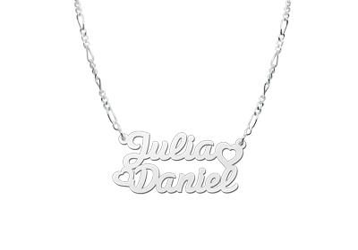 Zilveren naamketting model Julia/Daniel2 Zilveren naamketting model Julia/Daniel2