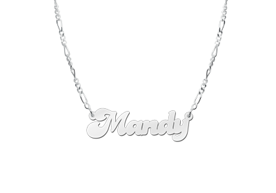 Zilveren naamketting model Mandy2 Zilveren naamketting model Mandy2