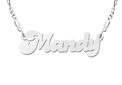 Zilveren naamketting model Mandy