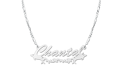 Zilveren naamketting model Chantal2 Zilveren naamketting model Chantal2
