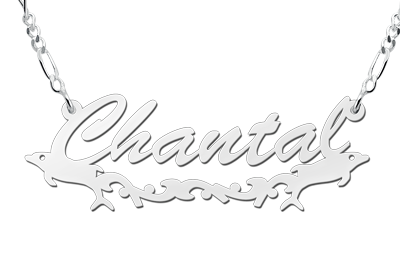 Zilveren naamketting model Chantal