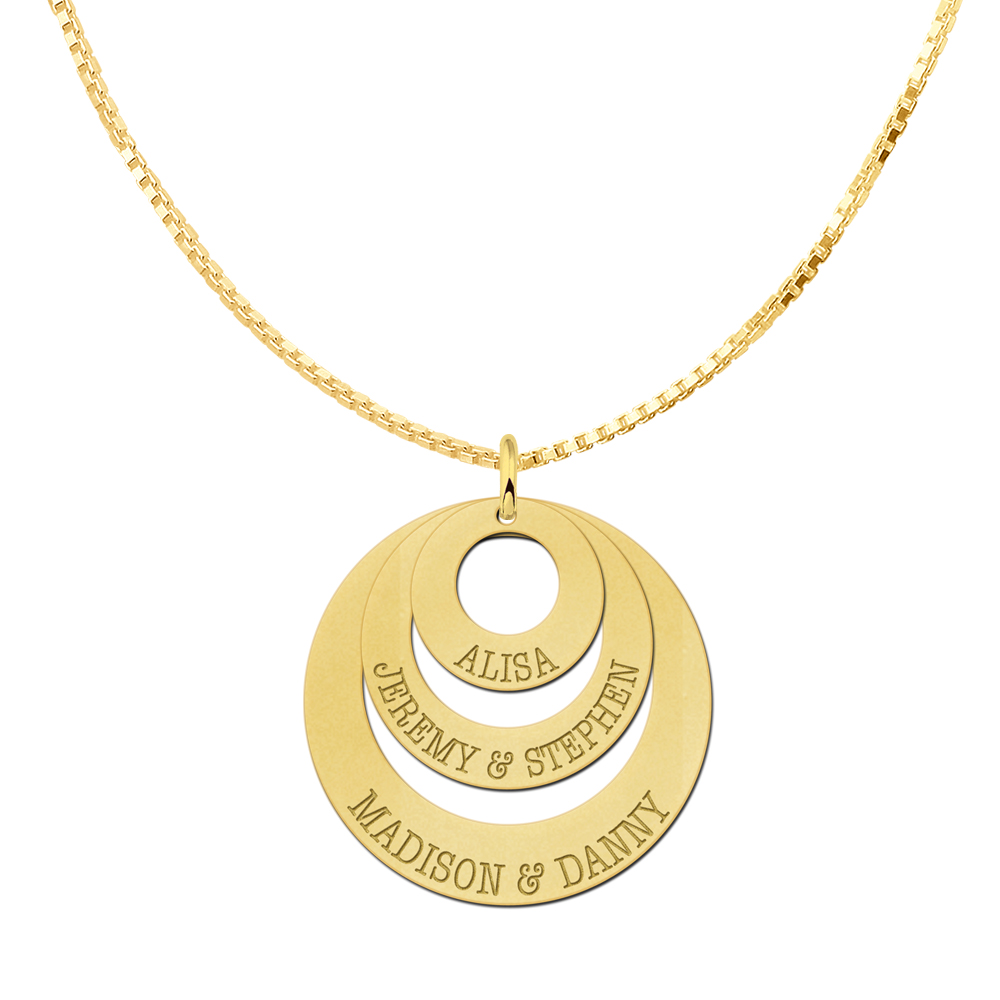 Gouden familie hanger cirkels2 Gouden familie hanger cirkels2