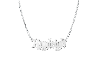 Zilveren naamketting model Kayleigh2 Zilveren naamketting model Kayleigh2
