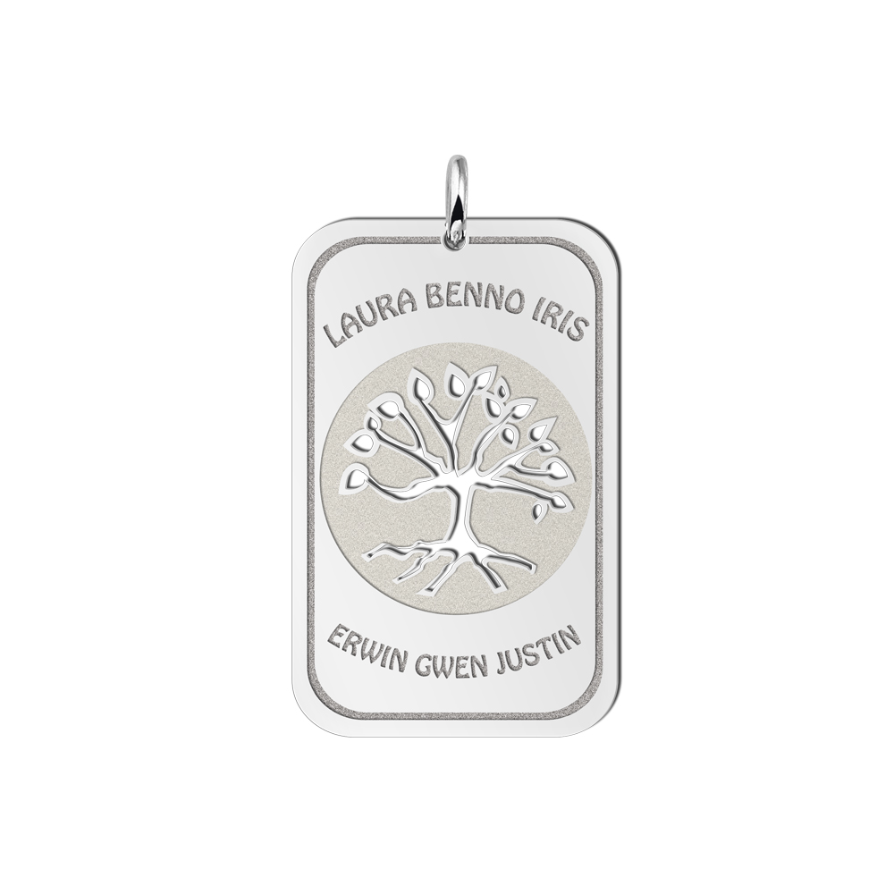 Zilveren Tree of Life dogtag