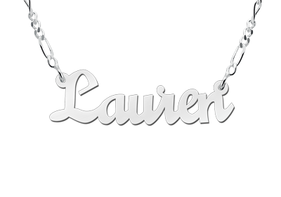 uitgebreid Barry telefoon Zilveren naamketting model Lauren