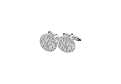 Zilveren manchetknopen monogram klassiek rond2 Zilveren manchetknopen monogram klassiek rond2