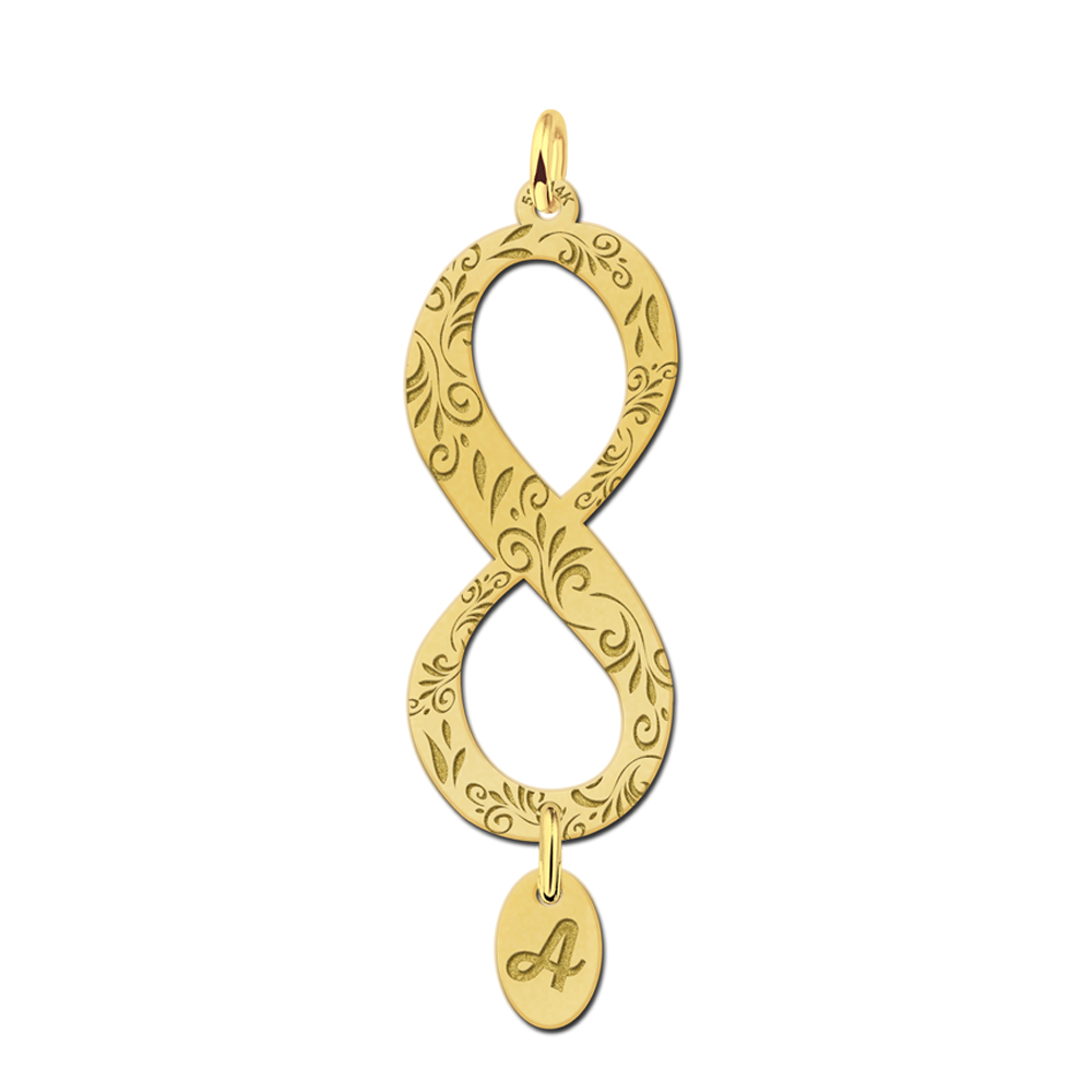 Sierrand in gouden infinity hanger met letter