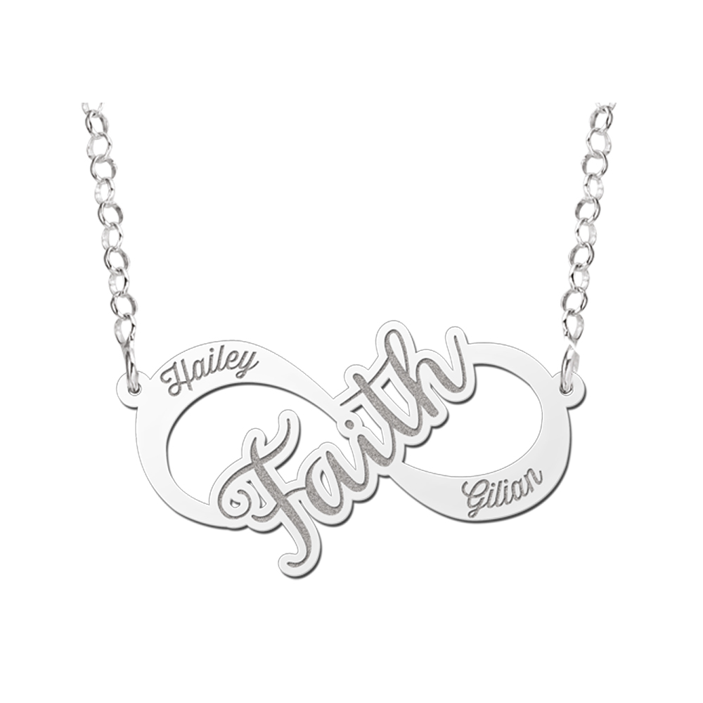 Zilveren Faith infinity ketting