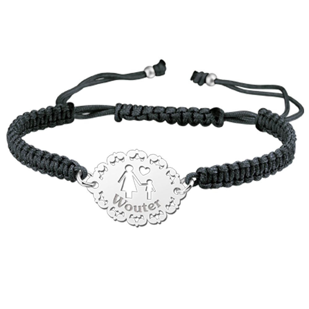 Zilveren armband shamballa moeder zoon Zilveren armband shamballa moeder zoon