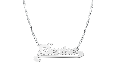 Zilveren naamketting model Denise2 Zilveren naamketting model Denise2