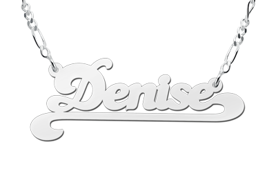 Zilveren naamketting model Denise