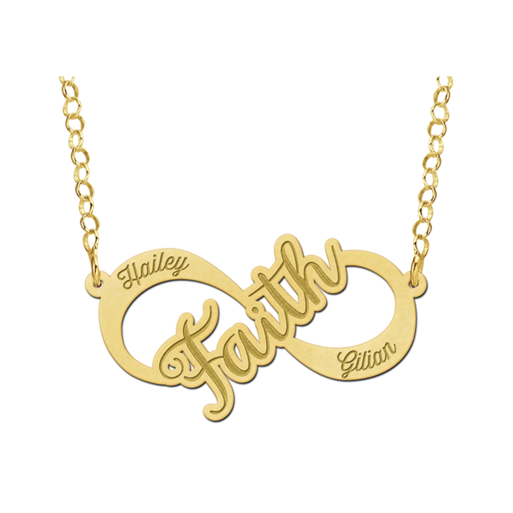 Gouden Faith infinity ketting