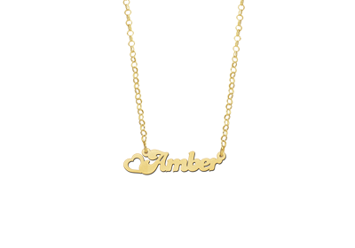 Gouden kinder naamketting met hartje2 Gouden kinder naamketting met hartje2