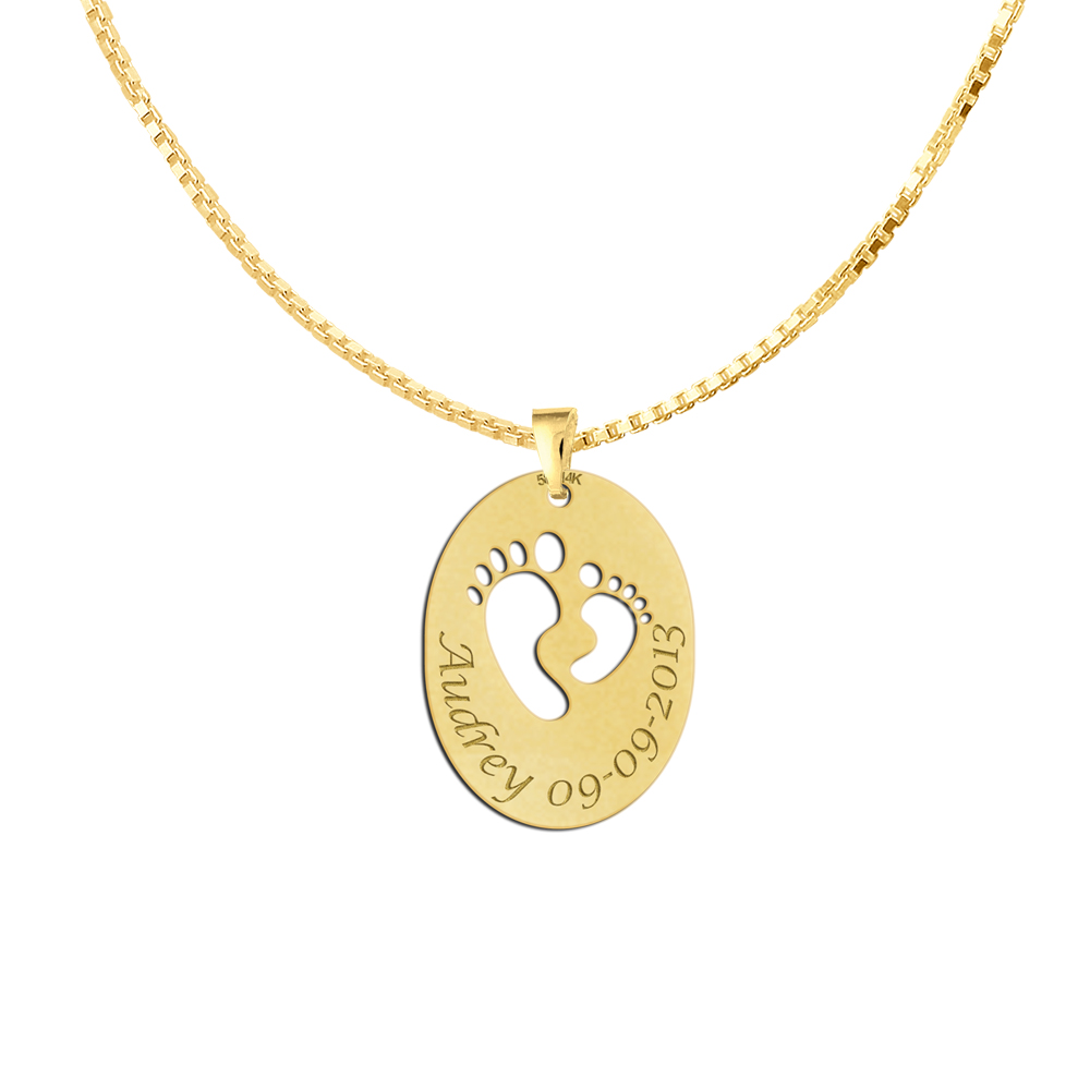 Gouden moeder sieraad met baby voetjes2 Gouden moeder sieraad met baby voetjes2