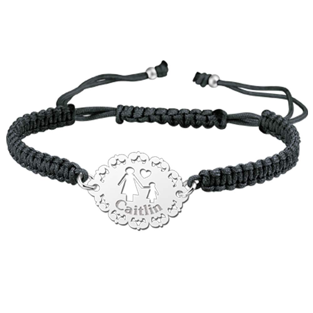 Armband mama dochter shamballa zilver