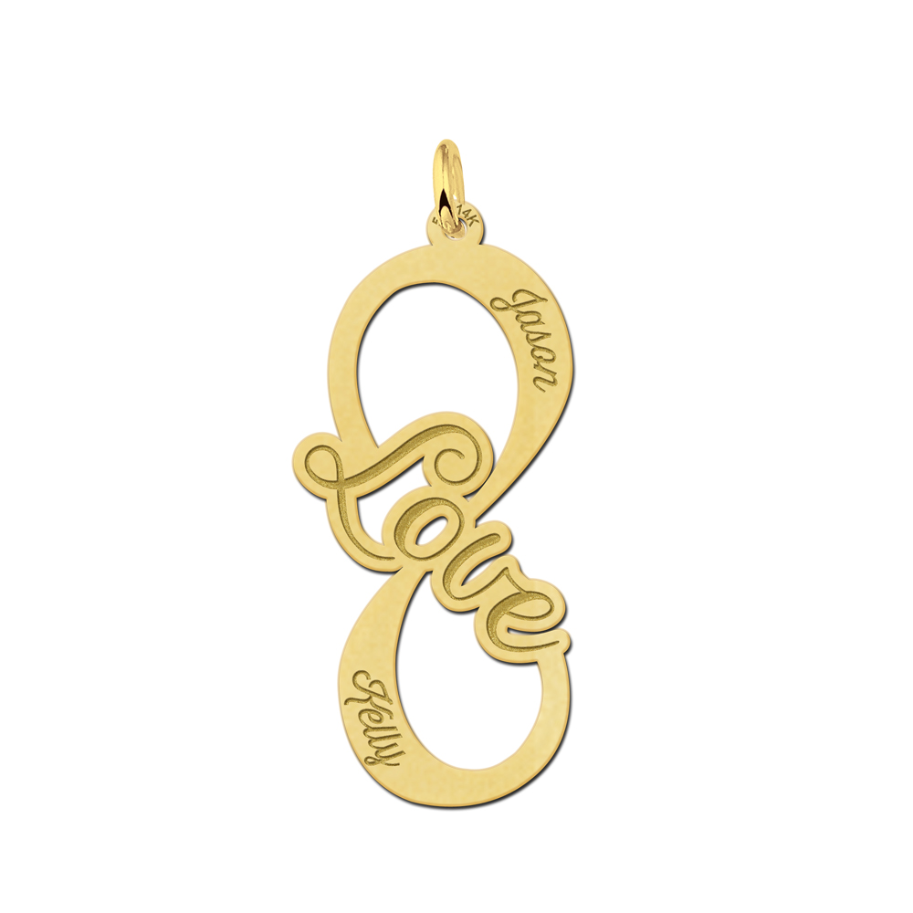 Gouden Love infinity hanger